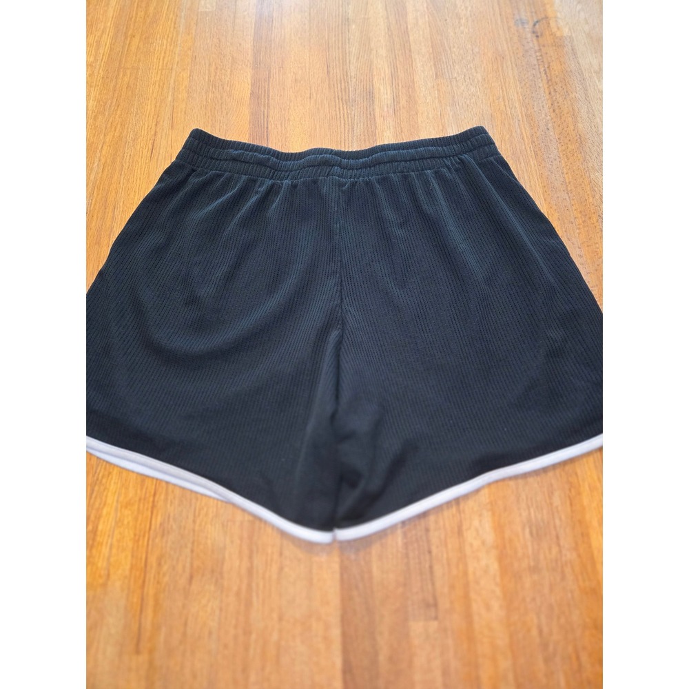 Athletic Works Women LG‎ Black White Trim Mesh Dophin Activewear Running Shorts - Picture 7 of 7